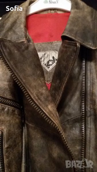 Дамско рокерско яке ест.кожа - М/Л размер  , снимка 1