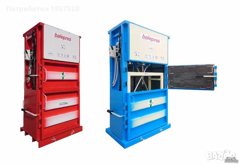 Преси за хартия, картон, велпапе. найлон, ПЕТ бутилки. дунапрен и др. отпадъци. Балиране., снимка 1