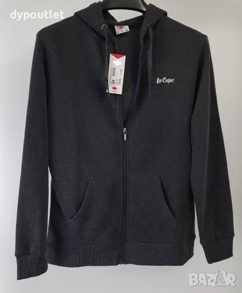 Lee Cooper - Дамски суичър с качулка Zip Thru Hoody, размер M , цвят - тъмно сиво. , снимка 1
