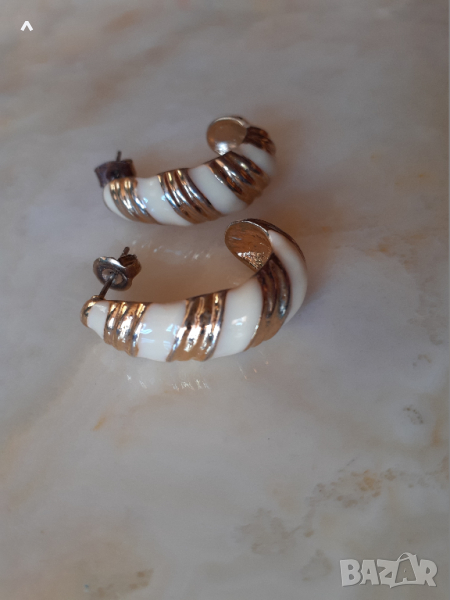 Позлатени обици с емайл, снимка 1