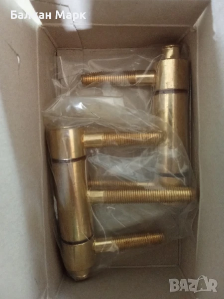 Панти за фалцова врата с месингово покритие – Комплект 2 бр., Ø20 мм | Внос от Германия, снимка 1