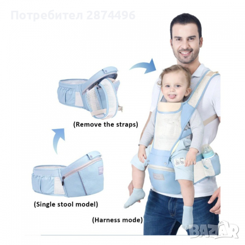 1850 Иновативно кенгуру за бебета от 0 до 36 месеца, снимка 7 - Раници - 36399545