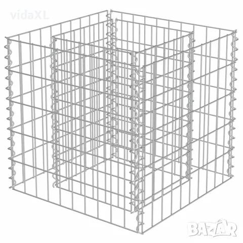 vidaXL Габион повдигната леха, поцинкована стомана, 50x50x50 cм, снимка 3 - Саксии и кашпи - 56146137