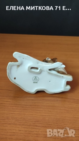 *Metzler&Ortloff* Германия фигурка на сърничка от глазиран порцелан, снимка 5 - Колекции - 52931575