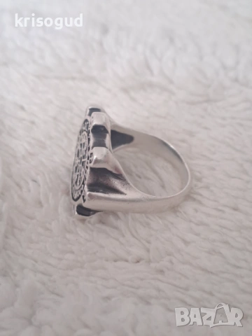 Мъжки сребърен пръстен S925 с Викингски компас Vegvísir & руни 18мм., снимка 5 - Пръстени - 53121429