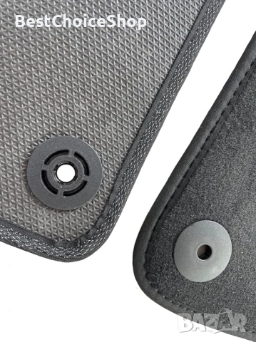 Велурени / мокетни стелки за Audi A3 2003-2012 - Тъмно сиви поръбени и отвори за захващане, снимка 2 - Аксесоари и консумативи - 53261013