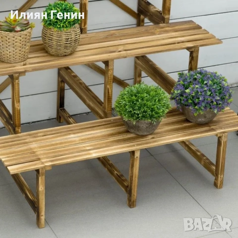 Стълба за растения Outsunny, стълба за цветя, снимка 9 - Градински мебели, декорация  - 52184423