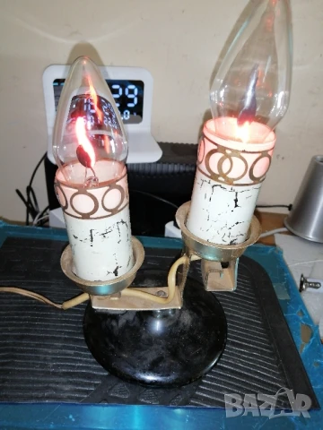 Ретро, руска, декоративна лампа "Свещник" , снимка 6 - Антикварни и старинни предмети - 50529228