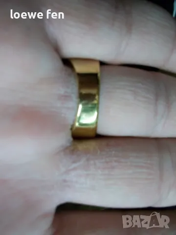 Мъжки пръстен благородна стомана позлатен златен цвят !, снимка 5 - Мъжки - 50275369