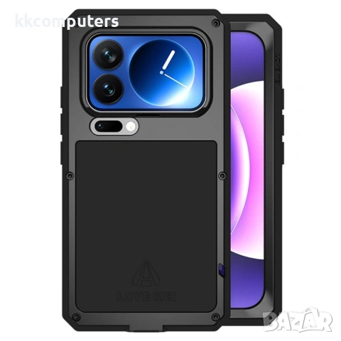 LOVE MEI Защитен Калъф за Xiaomi 17 Pro - Метал+Силикон, С винт, Стъкло, 6 цвята
