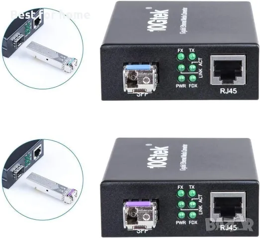 1000M Gigabit Ethernet медиен конвертор, RJ45 към SFP слот, снимка 9 - Кабели и адаптери - 47411381