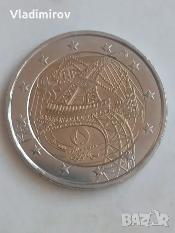 2 евро олимпийски игри Париж-Ангелова кула
