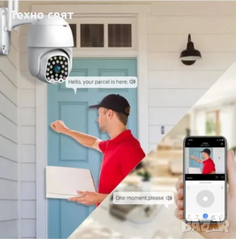 КАМЕРА БЕЗЖИЧНА ВЪРТЯЩА Wifi IP 66 камера за видеонаблюдение, снимка 4 - IP камери - 47695118