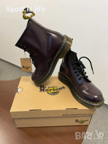 Dr. Martens Кубинки 1460 Burgundy Smooth, 39 EU, снимка 4 - Дамски ботуши - 44732529