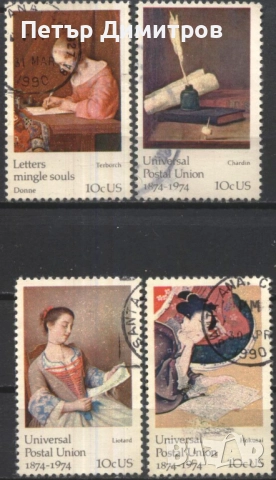 Клеймовани марки 100 години UPU Живопис 1974 от САЩ