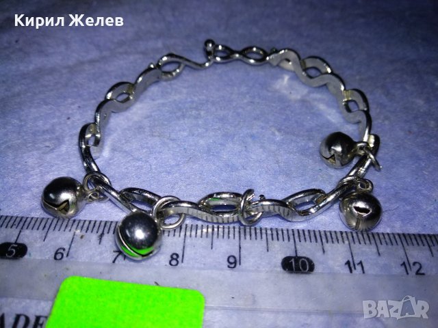 ЕФЕКТНА АЖУРНА СРЕБРИСТА ВИНТИДЖ ГРИВНА СТОМАНЕНА с КАМБАНКИ ЗВЪНЧЕТА 37983, снимка 6 - Гривни - 40856258