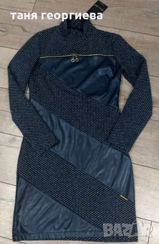 Рокля с кожен акцент , снимка 5 - Рокли - 31412129