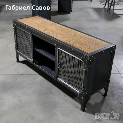 Секция TV индустриален стил, снимка 2 - Секции и витрини - 56466775