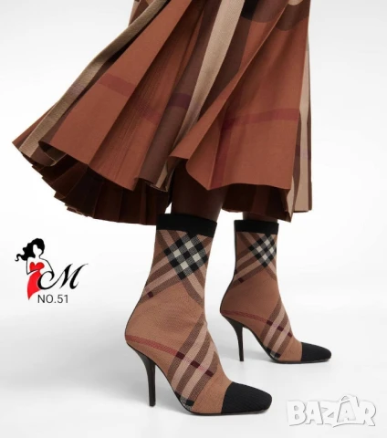 дамски боти на ток burberry , снимка 2 - Дамски боти - 50748461