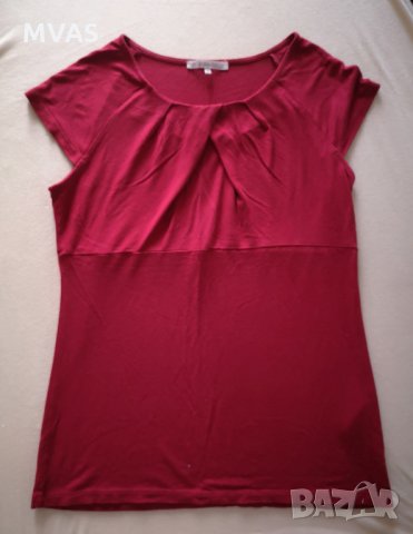 Нова блуза с къс ръкав тъмно червено S 36 номер, снимка 1 - Корсети, бюстиета, топове - 29325420