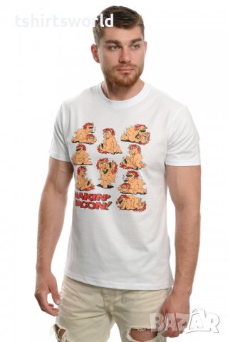 Нова мъжка забавна тениска с трансферен печат MAKIN' BACON с прасета, снимка 6 - Тениски - 37663896