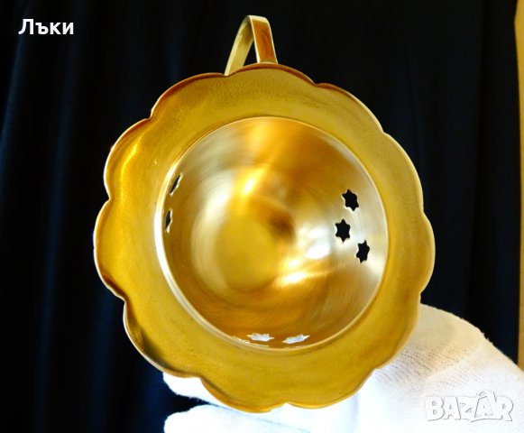 Бронзово кадило,кандило,цветен клетъчен емайл. , снимка 6 - Антикварни и старинни предмети - 32045216