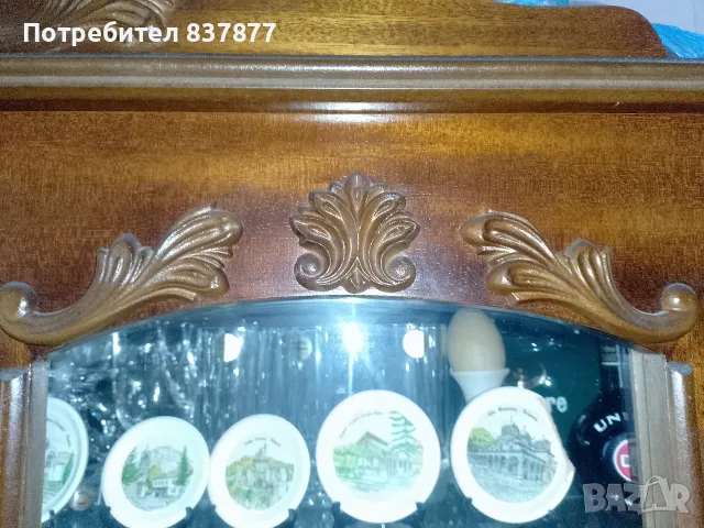 Винтидж шкаф бюфет витрина двойна, снимка 4 - Секции и витрини - 55954101