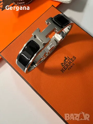 Черна гривна Hermes, снимка 3 - Гривни - 48044074