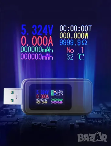 USB тестер KWS-MX18L 4-30V 0-6.5A / черен, снимка 5 - Друга електроника - 47356404