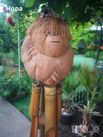 Вятърен звънец от дърво Маймуна