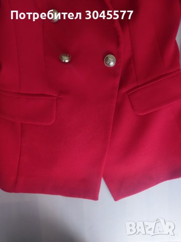 Жакет сако червен, размер S , снимка 8 - Костюми - 39763772
