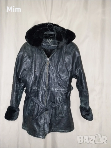 Кожено еке палто от естествена кожа с пухкава подплата , снимка 9 - Якета - 52015298