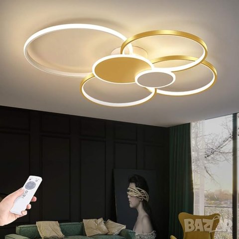 Лед полилей с дистанционно в златен, снимка 6 - Лед осветление - 37229690