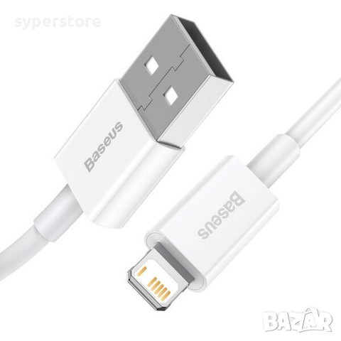 Кабел USB към Lightning 1m 2.4A Baseus CALYS-A02 QC Бял Cable USB to Lightning, снимка 2 - USB кабели - 38580801
