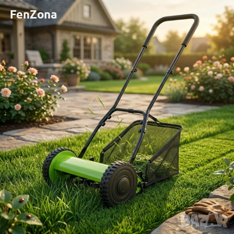 Косачка за трева с кош 40 см (16"), 5 остриета, регулируема височина 17–33 мм , снимка 7 - Градинска техника - 53931104