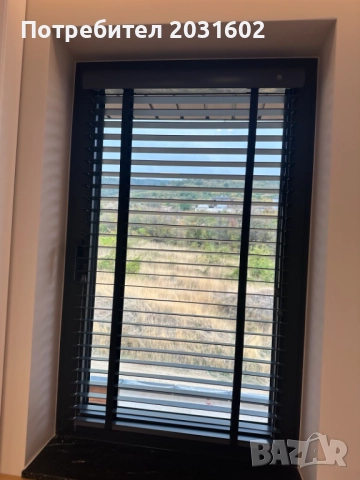 НОВИ Дървени щори с ширит, черни, 50мм, снимка 1