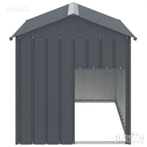 vidaXL Кучешка къща с покрив, антрацит, 117x153x123 см, стомана, снимка 3 - За кучета - 56146299