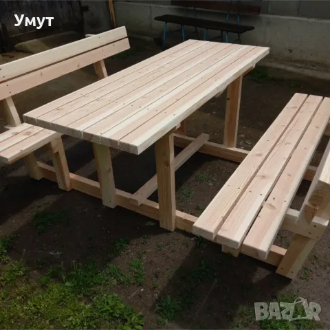 Комплект маса с две пейки , снимка 6 - Маси - 50237898