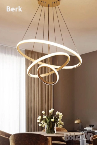  Луксозен LED полилей 3-ка цвят Златист