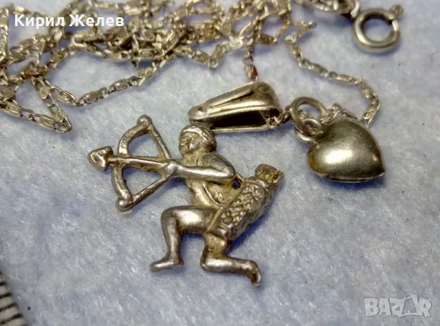 ЗОДИЯ СТРЕЛЕЦ СРЕБЪРЕН МЕДАЛЬОН СРЕБРО 800 с ФИНА СРЕБЪРНА ВЕРИЖКА СРЕБРО 925 АРТ КОЛИЕ 44400