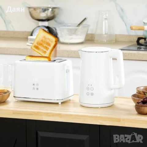Комплект електрическа кана за вода и тостер HOMCOM, снимка 2 - Други - 53132741