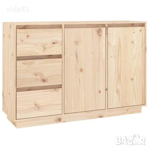 vidaXL Сайдборд, 111x34x75 см, бор масив