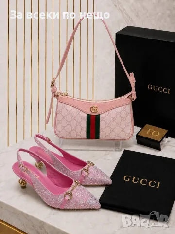 Gucci Дамски Светло Розови Обувки На Ток Гучи - Различни Модели Код E147, снимка 6 - Дамски обувки на ток - 55800028