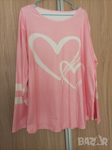 Макси розова, леко асиметрична блуза 