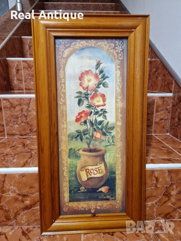 Уникална антикварна авторска майсторска картина масло фазер , снимка 2 - Картини - 53878365