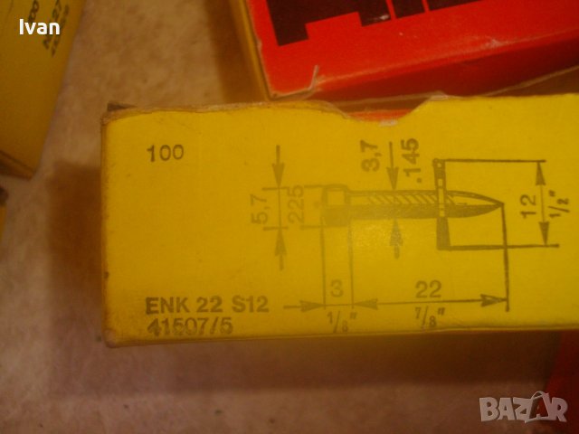 Пирони HILTI За Модели DX 100L-DX 400B-DX 450-За Бърз Монтаж Със Заряд/Капса-Пирон Хилти-Кутия 100бр, снимка 15 - Други инструменти - 42436934