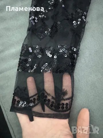 Дамска блуза с дълъг ръкав и паети - XL, снимка 5 - Блузи с дълъг ръкав и пуловери - 48908495