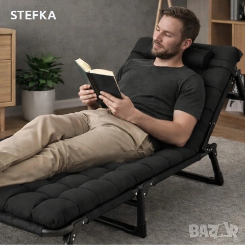 Шезлонг с възглавница , снимка 2 - Градински мебели, декорация  - 53879725