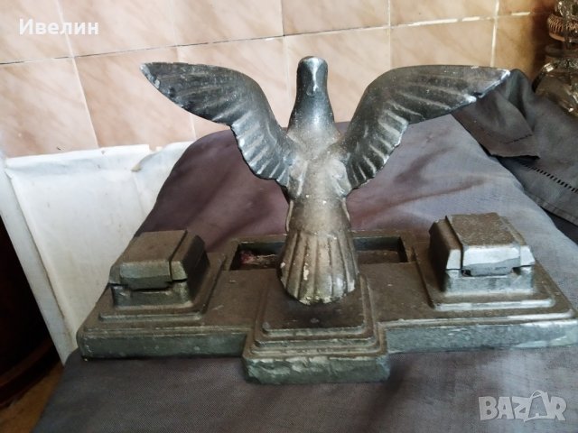 стара метална мастилница, снимка 6 - Антикварни и старинни предмети - 29140660