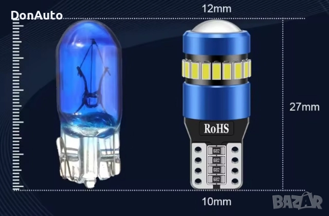 W5W Т10 LED крушки, снимка 3 - Аксесоари и консумативи - 51635065